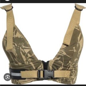 Aries designer Crinkle green camo bra top